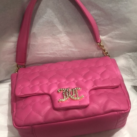 Juicy Couture juicy pink Brighter than a diamond gold chainlink shoulder bag new - Picture 3 of 16